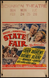 4f0088 STATE FAIR WC 1945 Jeanne Crain & Dana Andrews in Rodgers & Hammerstein musical, rare!