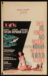 4f0089 SUDDENLY, LAST SUMMER WC 1960 artwork of super sexy Elizabeth Taylor in swimsuit!