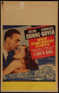 4f0095 WHEN TOMORROW COMES WC 1939 great romantic c/u of Irene Dunne & Charles Boyer, ultra rare!