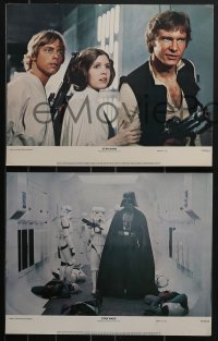 4f0300 STAR WARS 8 color 11x14 stills 1977 Mark Hamill, Harrison Ford, Carrie Fisher, Darth Vader!