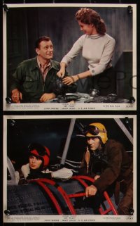 4f1145 JET PILOT 7 color 8x10 stills 1957 John Wayne flies with Screaming Eagles, sexy Janet Leigh!