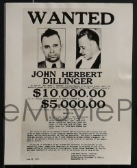 4f1178 JOHN DILLINGER 4 7x9 news photos 1934 includes wanted poster with $10,000 reward, ultra rare!