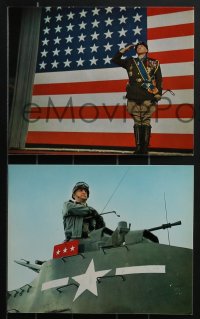 4f1100 PATTON 20 color 8x10 stills 1970 best portrait of George C. Scott as WWII general by flag!