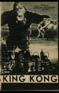 4f0271 KING KONG Austrian program 1933 classic image of ape holding Fay Wray over New York City!