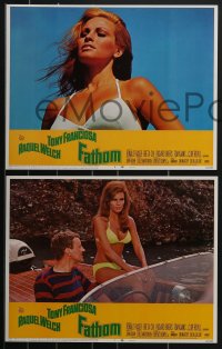 4f0610 FATHOM 8 LCs 1967 w/best close up of super sexy Raquel Welch in skydiving gear & parachute!