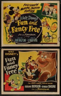 4f0611 FUN & FANCY FREE 8 LCs 1947 Mickey, Goofy, Donald, Bergen & McCarthy, rare complete set!