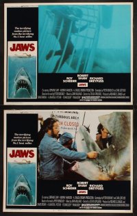 4f0616 JAWS 8 LCs 1975 Roy Scheider, Robert Shaw, Richard Dreyfuss, Steven Spielberg's shark classic!