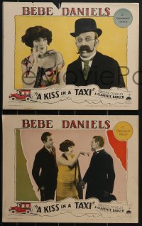 4f0656 KISS IN A TAXI 3 LCs 1927 images of pretty Bebe Daniels, Chester Conklin, Douglas Gilmore!