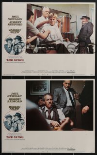 4f0650 STING 4 LCs 1974 con men Paul Newman & Robert Redford, Robert Shaw, Amsel border art!