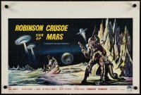 4g0423 ROBINSON CRUSOE ON MARS Belgian 1964 sci-fi art of Paul Mantee & his man Friday Victor Lundin