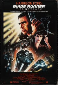 4g0811 BLADE RUNNER DS 1sh R1992 Ridley Scott's director's cut, Alvin art of Harrison Ford!