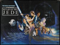 4g0137 RETURN OF THE JEDI British quad 1983 Lucas' classic, different art by Kirby including Ewok!