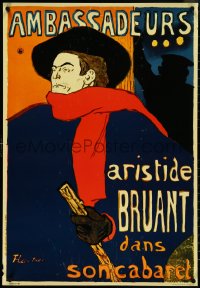 4g0211 HENRI DE TOULOUSE-LAUTREC 24x34 French commercial poster 1980s cool art, Ambassadeurs!