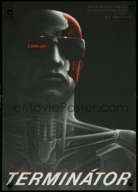 4g0412 TERMINATOR Czech 11x16 1990 best different art of cyborg Arnold Schwarzenegger by Pecak!