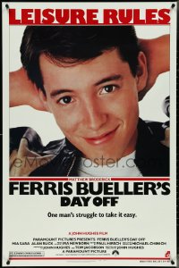 4g0868 FERRIS BUELLER'S DAY OFF 1sh 1986 c/u of Matthew Broderick in John Hughes teen classic!