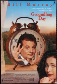 4g0885 GROUNDHOG DAY DS 1sh 1993 Bill Murray, Andie MacDowell, directed by Harold Ramis!