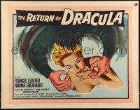 4g0641 RETURN OF DRACULA 1/2sh 1958 art of sexy girl being grabbed by vampire monster, rare!