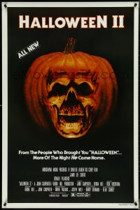 4g0886 HALLOWEEN II 1sh 1981 cool jack-o-lantern skull image, more of the night HE came home!