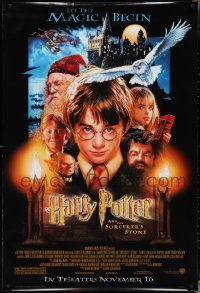 4g0892 HARRY POTTER & THE PHILOSOPHER'S STONE advance DS 1sh 2001 Drew Struzan art, Sorcerer's Stone!