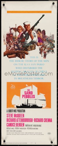 4g0557 SAND PEBBLES insert 1967 art of Navy sailor McQueen & Candice Bergen by Howard Terpning!