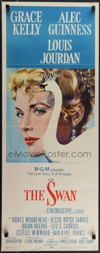 4g0560 SWAN insert 1956 wonderful close up artwork of beautiful Grace Kelly by Monet!