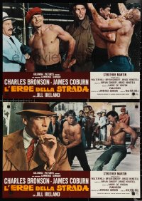 4g0589 HARD TIMES 10 Italian 18x26 pbustas 1975 Walter Hill, Charles Bronson, Streetfighter!