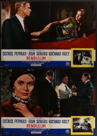 4g0592 PENDULUM 10 Italian 18x26 pbustas 1969 George Peppard, Jean Seberg, how far can policeman go?