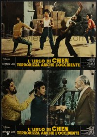 4g0606 RETURN OF THE DRAGON 8 Italian 18x26 pbustas 1973 Bruce Lee kung fu classic, ultra rare!