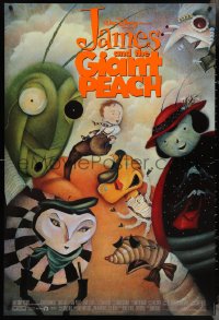 4g0918 JAMES & THE GIANT PEACH DS 1sh 1996 Walt Disney stop-motion fantasy cartoon, cool artwork!