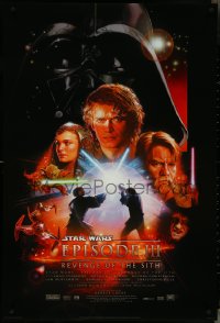 4g1004 REVENGE OF THE SITH style B int'l DS 1sh 2005 Star Wars Episode III, cool art by Drew Struzan!