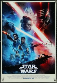 4g1008 RISE OF SKYWALKER advance DS 1sh 2019 Star Wars, Ridley, Hamill, Fisher, great cast montage!