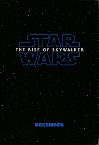 4g1007 RISE OF SKYWALKER teaser DS 1sh 2019 Star Wars, title over black & starry background!