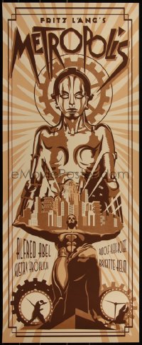 4g0325 METROPOLIS signed #22/50 14x35 art print 2012 by Rodolfo Reyes, Gold edition!