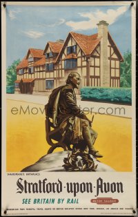 4g0224 BRITISH RAILWAYS STRATFORD-UPON-AVON 25x40 English travel poster 1940s Shakespeare!