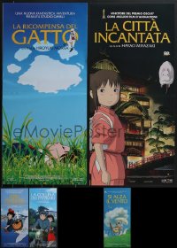 4h0938 LOT OF 5 UNFOLDED STUDIO GHIBLI ITALIAN LOCANDINAS 2000s-2010s great Japanese anime art!