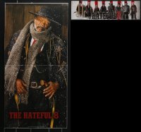 4h0226 LOT OF 2 FOLDED HATEFUL EIGHT PROMO ITEMS 2015 Samuel L. Jackson + cast portrait, Tarantino!