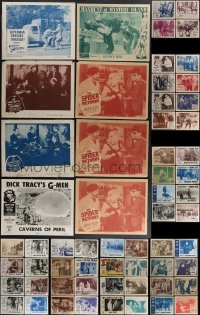 4h0590 LOT OF 92 SERIAL LOBBY CARDS 1930s-1940s great scenes from a variety of movies!