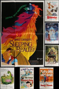 4h0458 LOT OF 7 FOLDED WALT DISNEY ONE-SHEETS 1960s-1970s from animated & live action movies!