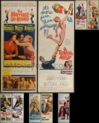 4h0962 LOT OF 9 FORMERLY FOLDED MOSTLY 1960S INSERTS 1960s a variety of cool movie images!