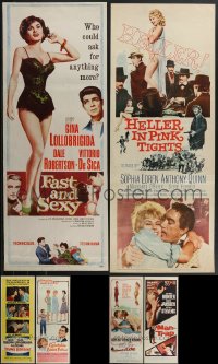 4h0967 LOT OF 6 MOSTLY FORMERLY FOLDED MOSTLY 1960S INSERTS 1960s a variety of cool movie images!