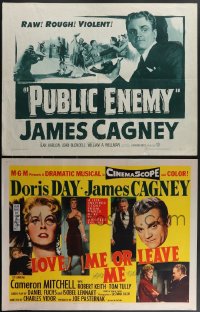 4h1033 LOT OF 4 UNFOLDED & FORMERLY FOLDED JAMES CAGNEY HALF-SHEETS 1940s-1950s great movie images!