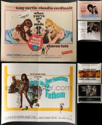 4h1032 LOT OF 6 UNFOLDED & FORMERLY FOLDED HALF-SHEETS 1960s-1980s a variety of cool movie images!