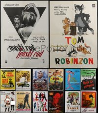 4h0976 LOT OF 14 MOSTLY FORMERLY FOLDED YUGOSLAVIAN POSTERS 1960s-1990s a variety of cool movie images!