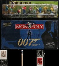 4h0005 LOT OF 9 MISCELLANEOUS ITEMS 1970s-2000s James Bond Monopoly, Charlie Chaplin & more!