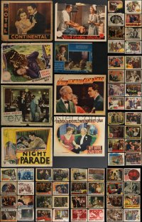 4h0602 LOT OF 72 MOSTLY 1930S-40S LOBBY CARDS IN FAIR TO GOOD CONDITION 1930s-1940s cool scenes!