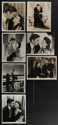 4h0854 LOT OF 7 GONE WITH THE WIND RE-RELEASE 8X10 STILLS R1940s-1950s Clark Gable & Vivien Leigh!