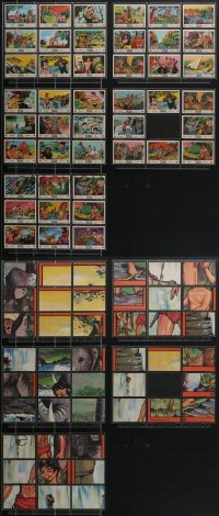 4h0255 LOT OF 44 TARZAN ENGLISH TRADING CARDS 1966 great artwork images w/ puzzle pieces on back!