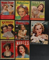 4h0282 LOT OF 8 MOVIE MAGAZINES 1910s-1940s Movie Story, Modern Screen, Photoplay & more!