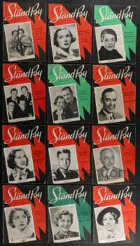 4h0269 LOT OF 22 STAND BY MAGAZINES 1935-1938 great cover portraits of top radio performers!