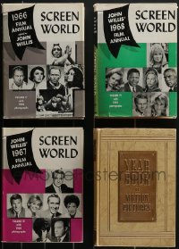 4h0899 LOT OF 3 SCREENWORLD & 1 FILM DAILY YEARBOOK HARDCOVER BOOKS 1940s-1960s cool movie images!